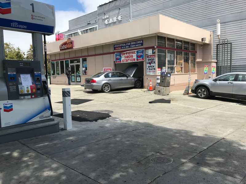 Getting smog inspection done prior to registering the car in California.